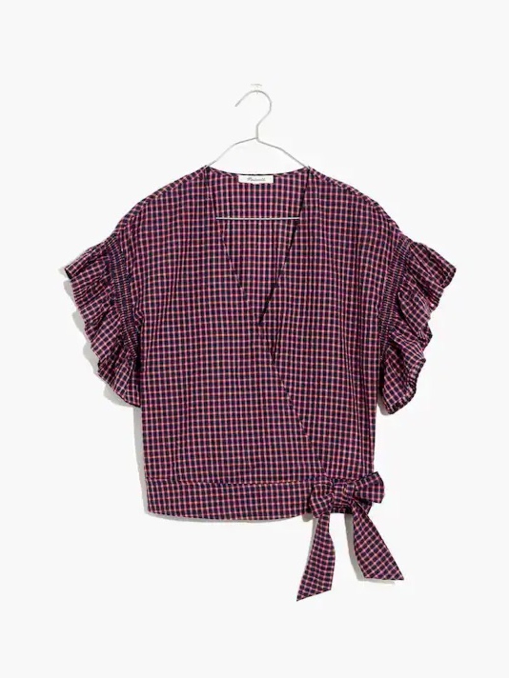 Madewell Flutter Sleeve Side Tie Wrap Shirt